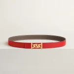 My H belt buckle & Reversible leather strap 24 mm